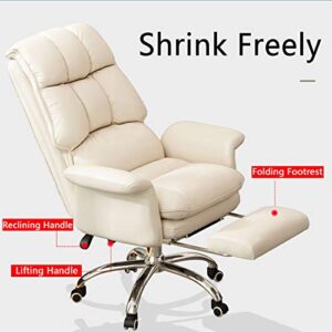 Chair Office Chair Ergonomic Swivel Pink Faux Leather Swivel Chair Comfort Office Chair Adjustable Height 360° Swivel Computer Desk Chair, with Footrest and Side Pockets for Living Room, Bedroom