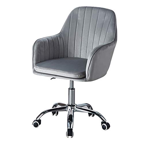 ECBETCR Chair Desk Chair Swivel Ergonomic Grey Home Velvet Swivel Office Chair with Armrest Modern Ergonomic Computer Desk Chair Task Chair