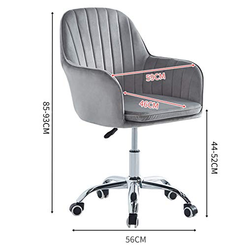 ECBETCR Chair Desk Chair Swivel Ergonomic Grey Home Velvet Swivel Office Chair with Armrest Modern Ergonomic Computer Desk Chair Task Chair