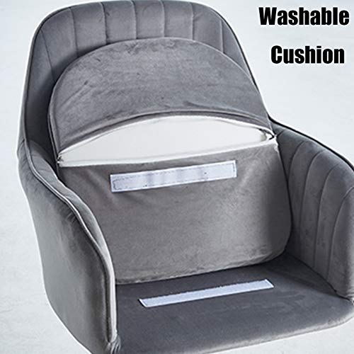 ECBETCR Chair Desk Chair Swivel Ergonomic Grey Home Velvet Swivel Office Chair with Armrest Modern Ergonomic Computer Desk Chair Task Chair