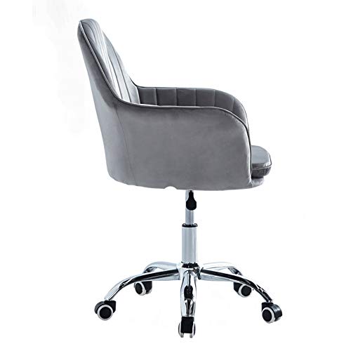 ECBETCR Chair Desk Chair Swivel Ergonomic Grey Home Velvet Swivel Office Chair with Armrest Modern Ergonomic Computer Desk Chair Task Chair