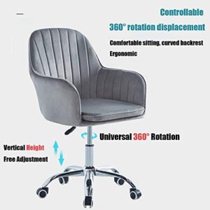 ECBETCR Chair Desk Chair Swivel Ergonomic Grey Home Velvet Swivel Office Chair with Armrest Modern Ergonomic Computer Desk Chair Task Chair