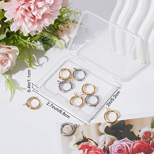 SUNNYCLUE 1 Box 12Pcs Huggie Hoop Leverbacks 18mm Leverback Earring Findings Real 24K Gold Plated Stainless Steel Lever Back Earring Hooks Round Hinged Hoops Earrings Hook for Jewelry Making Craft