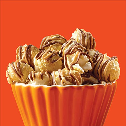 Reese's Popcorn, 5.25oz Grocery Sized Bag, Popcorn Coated in Chocolatey Drizzle and Peanut Butter Crème, Ready to Eat, Savory Snack, Sweet and Salty Snacks