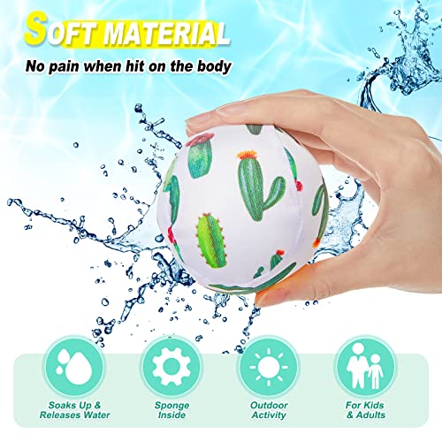 Sratte 32 Pcs 3 Inch Water Balls Water Absorbent Ball Pool Balls Children Pool Water Balls Water Fight Soft Balls for Children Adults Pool and Beach Favors Summer Outdoor Games