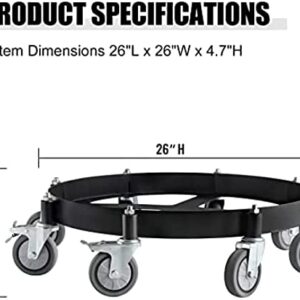 drum dolly 55 gallon trash can dolly heavy duty 2000 pound barrel dolly with swivel casters wheel steel frame dolly non tipping hand truck capacity dollies