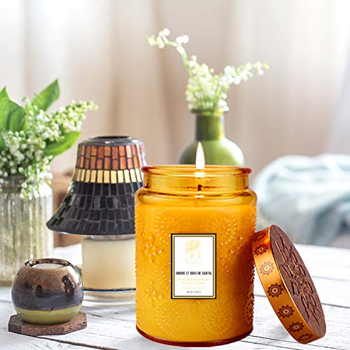 Candles, Amber Candles Relief Scented Candle, 2 Pack 36oz Large Glass Jar Candles for Home Scented, 280 Hours Long Lasting Aromatherapy Soy Candle, Gifts for Women Mother and Friend