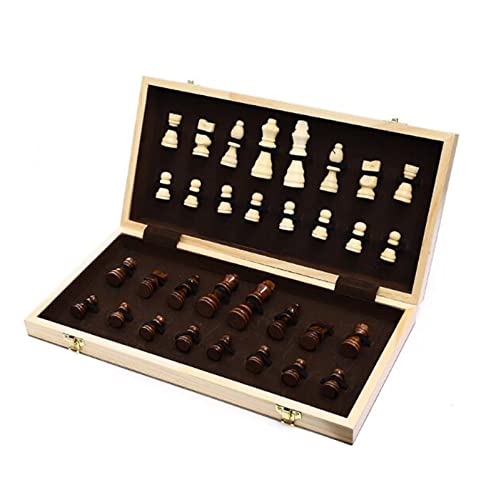 RUVOO Chess Game Chess Set Chess Board 11" Wooden Folding Chess Boards, Handcrafted Portable Travel Chess Game for Beginner Tournament Chess Board Set Board Game