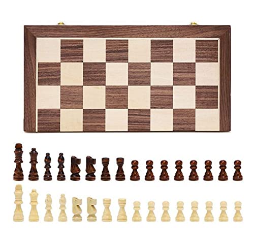 RUVOO Chess Game Chess Set Chess Board 11" Wooden Folding Chess Boards, Handcrafted Portable Travel Chess Game for Beginner Tournament Chess Board Set Board Game