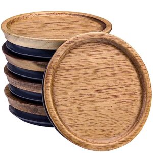 5pack wooden mason jar lids compatible with ball/kerr wide mouth jar, reusable acacia wood canning jar lids fit ball jar mason, mason jar dry food storage lids 5pcs,brown