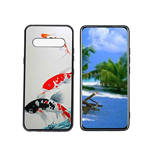 HEOLCULWO Compatible with LG V60 ThinQ 5G Phone Case, Lucky-Koi-Fish-13 Case Silicone Protective for Teen Girl Boy Case for LG V60 ThinQ 5G