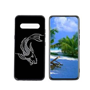 heolculwo compatible with lg v60 thinq 5g phone case, koi-fish-17 case silicone protective for teen girl boy case for lg v60 thinq 5g