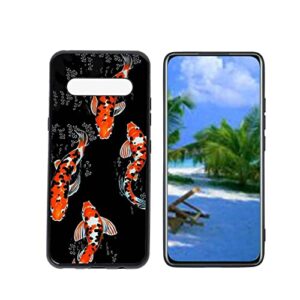 heolculwo compatible with lg v60 thinq 5g phone case, koi-fish-33 case silicone protective for teen girl boy case for lg v60 thinq 5g