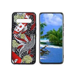 heolculwo compatible with lg v60 thinq 5g phone case, koi-fish-10 case silicone protective for teen girl boy case for lg v60 thinq 5g