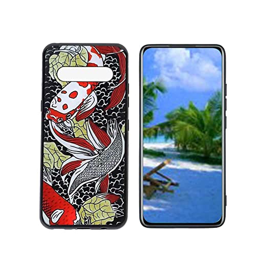 HEOLCULWO Compatible with LG V60 ThinQ 5G Phone Case, Koi-Fish-10 Case Silicone Protective for Teen Girl Boy Case for LG V60 ThinQ 5G