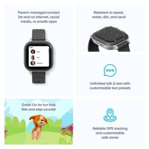 Gabb Watch 2 Smart Watch for Kids -Silver, GPS Tracker, Safe Cell Phone, Talk/Text Ability, Parental Controls, No Social Media, SOS Button, Not a Toy, Ages 6 and Up