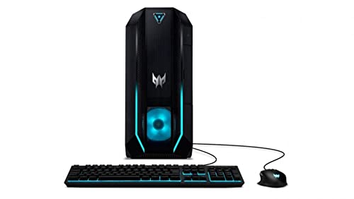 Acer Predator PO3-630 Gaming Desktop PC (Intel i7-11700 8-Core, 32GB RAM, 2x1TB PCIe SSD RAID 0 (2TB), GeForce RTX 3070, WiFi, Bluetooth, Backlit KB, HDMI, USB 3.2, Display Port, Win 10 Pro)