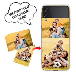 SuSuTiFy Custom Photo Phone Case for Samsung Galaxy Z Flip 3,Personalized Picture/Text,Slim Soft Black Cover,Unique Niche Gift for Couple Family Friends