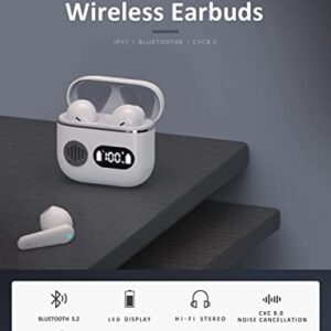 Wireless Earbuds Bluetooth 5.2 Ear Buds True Wireless Headphones,in-Ear Bluetooth Earphones,HiFi Stereo Touch Control, ENC Noise Cancelling Ear Buds with Microphone, audifonos Bluetooth inalambricos