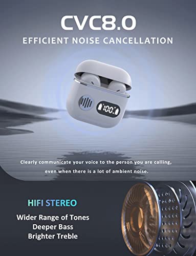 Wireless Earbuds Bluetooth 5.2 Ear Buds True Wireless Headphones,in-Ear Bluetooth Earphones,HiFi Stereo Touch Control, ENC Noise Cancelling Ear Buds with Microphone, audifonos Bluetooth inalambricos