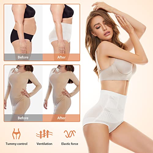 Body Shaper for Women Tummy Control Shapewear Underwear Panties Waist Trainer Body Slimmer Firm Control White 2XL