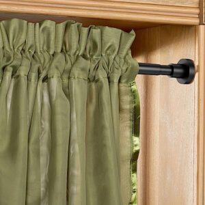 BRIOFOX Shower Curtain Rod Adjustable 75-89 Inch, Spring Tension Shower Rod No Drilling Non Slip, Matte Black