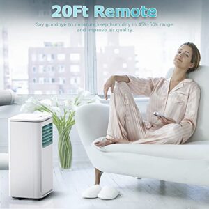 LEMBERI 8000 BTU Portable Air Conditioners with Remote Control,Quiet Room AC Unit up to 350 Sq Ft,3 in 1 Compact Cooling Unit with Dehumidifier and Fan Functions, with Remote Control