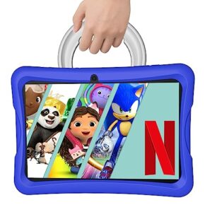 vneimqn kids tablet, 10 inch tablet for kids, ram 4gb+64gb rom android 12, wifi 6, 12h battery, toddler tablet, parental control, 2-year guarantee, 1280*800 hd display, dual camera with case included