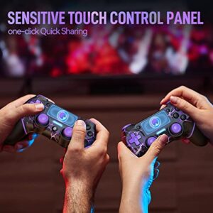 Wireless Controller for PS4/Pro/Slim Consoles, Gamepad Controller with 6-Axis Motion Sensor/Audio Function/Charging Cable - Lightning