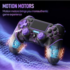 Wireless Controller for PS4/Pro/Slim Consoles, Gamepad Controller with 6-Axis Motion Sensor/Audio Function/Charging Cable - Lightning