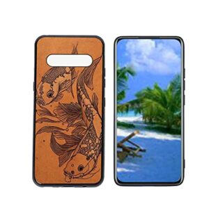 heolculwo compatible with lg v60 thinq 5g phone case, koi-fish-37 case silicone protective for teen girl boy case for lg v60 thinq 5g