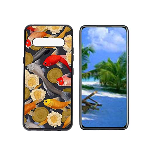 HEOLCULWO Compatible with LG V60 ThinQ 5G Phone Case, Japanese-Style-Koi-Fish-2 Case Silicone Protective for Teen Girl Boy Case for LG V60 ThinQ 5G