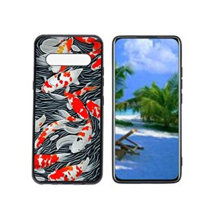 heolculwo compatible with lg v60 thinq 5g phone case, koi-fish-8 case silicone protective for teen girl boy case for lg v60 thinq 5g