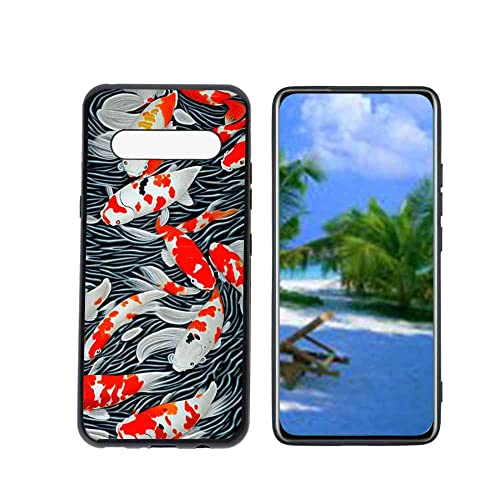 HEOLCULWO Compatible with LG V60 ThinQ 5G Phone Case, Koi-Fish-8 Case Silicone Protective for Teen Girl Boy Case for LG V60 ThinQ 5G