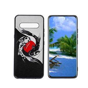 heolculwo compatible with lg v60 thinq 5g phone case, koi-fish-43 case silicone protective for teen girl boy case for lg v60 thinq 5g