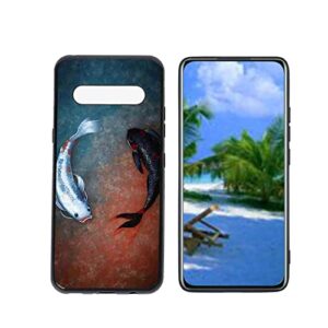 heolculwo compatible with lg v60 thinq 5g phone case, lucky-koi-fish-6 case silicone protective for teen girl boy case for lg v60 thinq 5g
