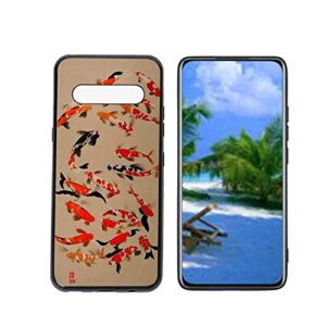 heolculwo compatible with lg v60 thinq 5g phone case, koi-fish-23 case silicone protective for teen girl boy case for lg v60 thinq 5g