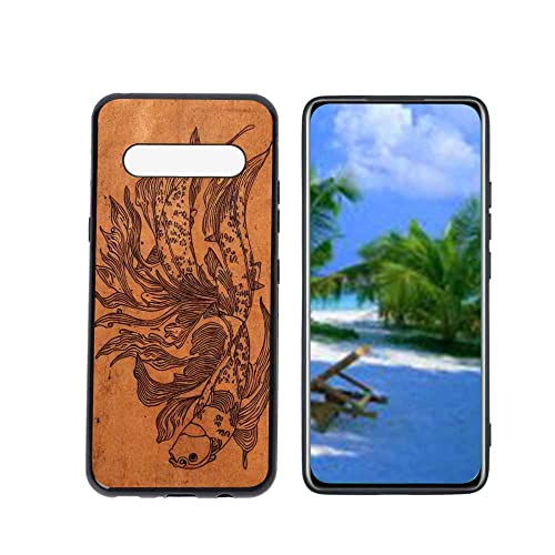 HEOLCULWO Compatible with LG V60 ThinQ 5G Phone Case, Koi-Fish-36 Case Silicone Protective for Teen Girl Boy Case for LG V60 ThinQ 5G