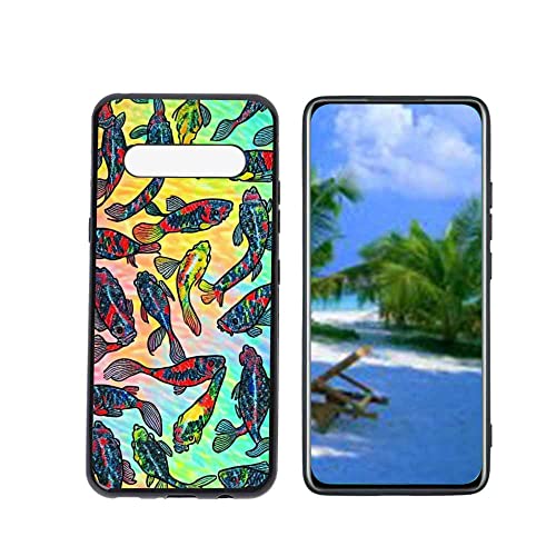 HEOLCULWO Compatible with LG V60 ThinQ 5G Phone Case, Rainbow-Koi-Fish-49 Case Silicone Protective for Teen Girl Boy Case for LG V60 ThinQ 5G