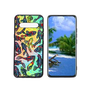 heolculwo compatible with lg v60 thinq 5g phone case, rainbow-koi-fish-49 case silicone protective for teen girl boy case for lg v60 thinq 5g