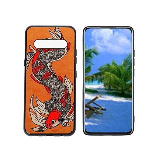 HEOLCULWO Compatible with LG V60 ThinQ 5G Phone Case, Koi-Fish-38 Case Silicone Protective for Teen Girl Boy Case for LG V60 ThinQ 5G