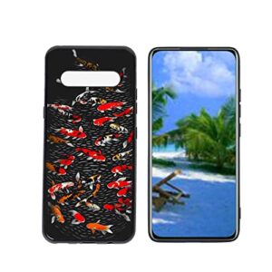 heolculwo compatible with lg v60 thinq 5g phone case, koi-fish-20 case silicone protective for teen girl boy case for lg v60 thinq 5g