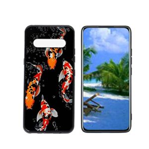 heolculwo compatible with lg v60 thinq 5g phone case, koi-fish-31 case silicone protective for teen girl boy case for lg v60 thinq 5g