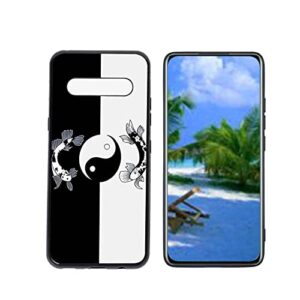 heolculwo compatible with lg v60 thinq 5g phone case, koi-fish-3 case silicone protective for teen girl boy case for lg v60 thinq 5g