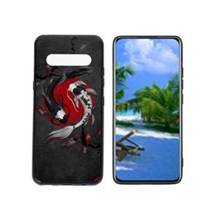 heolculwo compatible with lg v60 thinq 5g phone case, koi-fish-7 case silicone protective for teen girl boy case for lg v60 thinq 5g