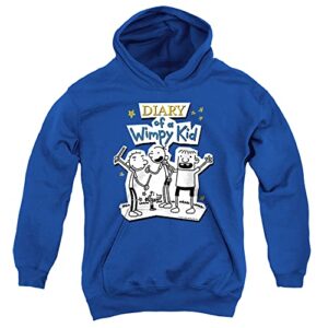 popfunk diary of a wimpy kid wimpy kid group youth kids boy/girls pull-over hoodie (medium) royal blue