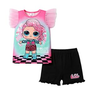 l.o.l. surprise! kid girl 2pcs tee and print shorts set pink kids: 6-7 years