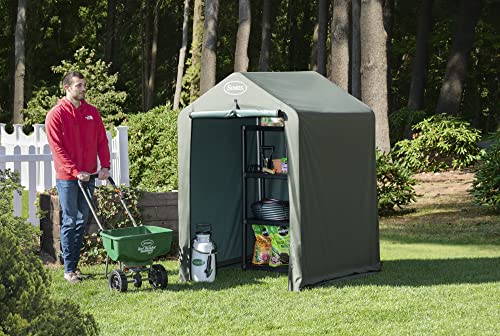 Scotts 4' x 4' x 6' Water-Resistant Pop-Up Deck and Garden Storage Shed Kit