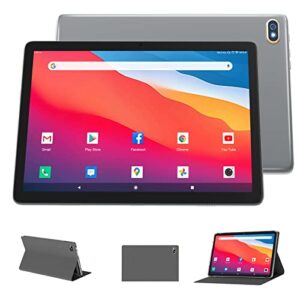 tablet 10 inch 128gb rom +512gb android tablet 2.4g/5g wifi tablet computer, 1920 * 1200 ips google certificated tablets, 8 core, 13mp camera, gps, gray (include a case)