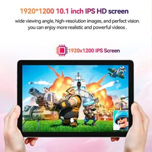 Tablet 10 Inch 128GB ROM +512GB Android Tablet 2.4G/5G WiFi Tablet Computer, 1920 * 1200 IPS Google Certificated Tablets, 8 Core, 13MP Camera, GPS, Gray (Include a Case)